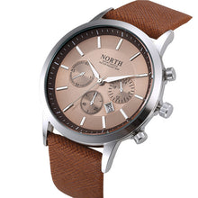 Load image into Gallery viewer, 2017 Mens Watches NORTH Brand Luxury Casual Military Quartz Sports Wristwatch Leather Strap Male Clock watch relogio masculino