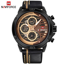 Load image into Gallery viewer, NAVIFORCE Mens Watches Top Brand Luxury Waterproof 24 hour Date Quartz Watch Man Leather Sport Wrist Watch Men Waterproof Clock