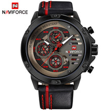 Load image into Gallery viewer, NAVIFORCE Mens Watches Top Brand Luxury Waterproof 24 hour Date Quartz Watch Man Leather Sport Wrist Watch Men Waterproof Clock