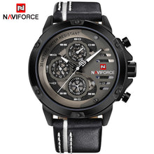 Load image into Gallery viewer, NAVIFORCE Mens Watches Top Brand Luxury Waterproof 24 hour Date Quartz Watch Man Leather Sport Wrist Watch Men Waterproof Clock
