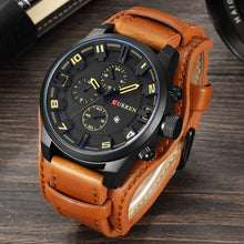 Load image into Gallery viewer, relogio masculino CURREN Watch Men Military Quartz Watch Mens Watches Top Brand Luxury Leather Sports Wristwatch Date Clock 8225