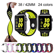 Load image into Gallery viewer, Brand Sport Silicone strap for Apple Watch Band 42mm Bracelet Wristband for Apple Watch Strap Rubber iwatch 3/2/1 38MM Watchband