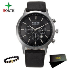 Load image into Gallery viewer, 2017 Mens Watches NORTH Brand Luxury Casual Military Quartz Sports Wristwatch Leather Strap Male Clock watch relogio masculino