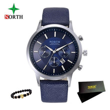 Load image into Gallery viewer, 2017 Mens Watches NORTH Brand Luxury Casual Military Quartz Sports Wristwatch Leather Strap Male Clock watch relogio masculino